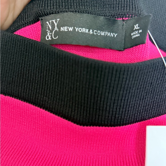 New York & Company Strapless Colorblock Stripe Sweater Dress NWT XL Bold Bodycon - Picture 7 of 8